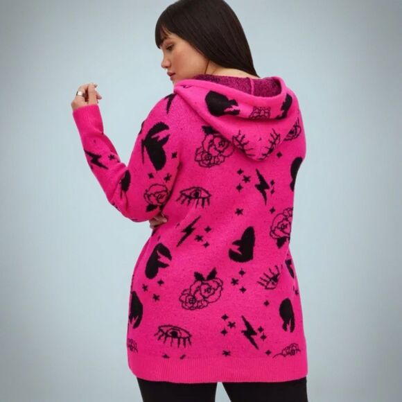 Torrid LoveSick Drop Shoulder Relaxed Sweater - Drama Free Toss Pink, SZ 4 (4X) - Picture 4 of 14